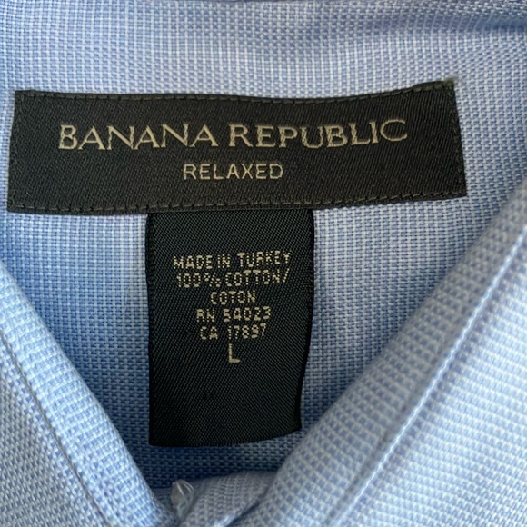 Mens Blue Banana Republic Relaxed, long sleeved. Large. Like new. - Picture 2 of 4
